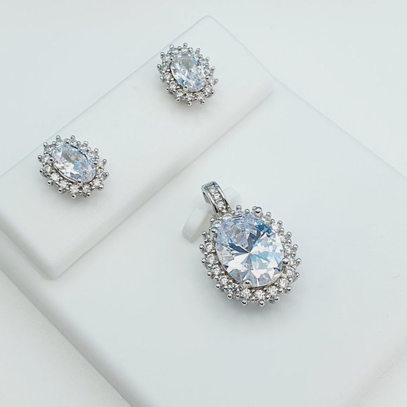 "925 Sterling Silver Cubic Zircon Jewelry Set, UU1P7A7043 - Picture 5 of 8